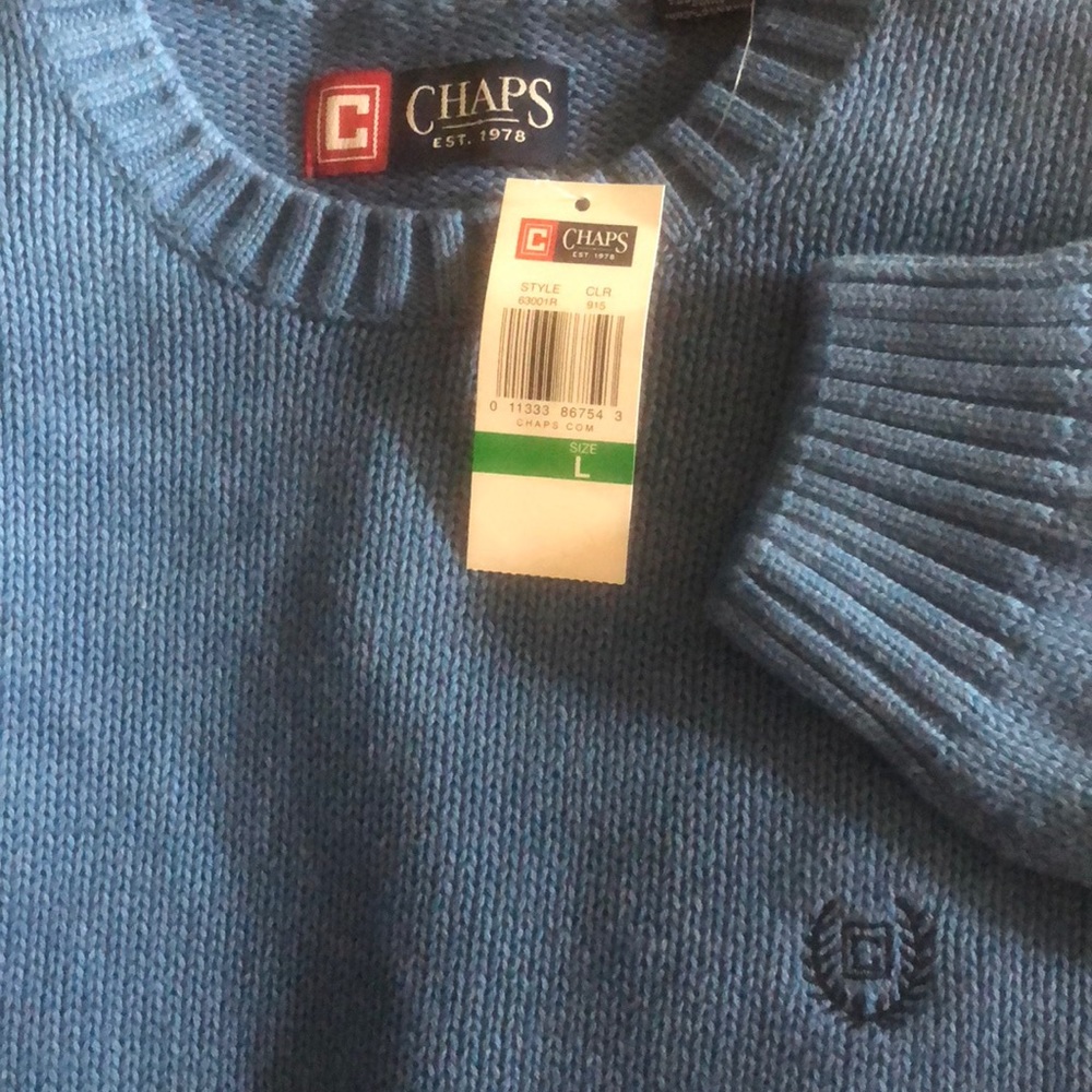 Chaps Ribbed Knit Crew Neck Sweater - Picture 3 of 3
